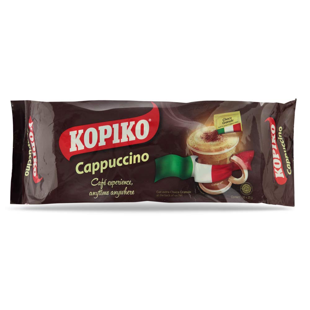 Kopiko Cappuccino Coffee Mix- 8 bags/case, 30 sachets/bag 0.88oz (750g)