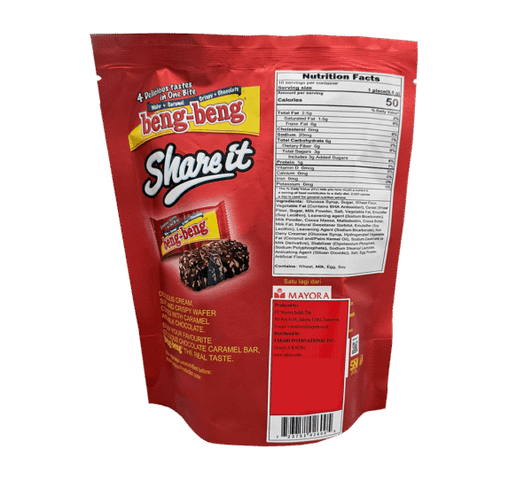 Beng-Beng Share it Chocolate Wafer- 16 pouches/case, 10pcs/pouch, (9.5g pouch) - Image 4