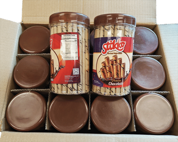 Stikko Wafer Sticks- Premium Chocolate, 12 jars/case – 14.10oz(400g) - Image 6