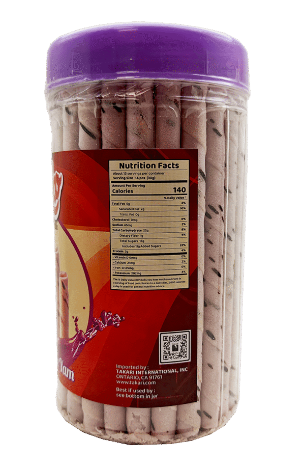 Stikko Wafer Sticks- Purple Yam, 12 jars/case – 14.10oz(400g) - Image 3