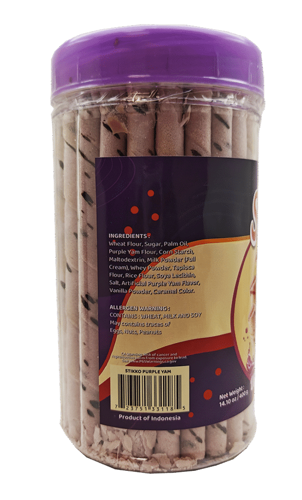 Stikko Wafer Sticks- Purple Yam, 12 jars/case – 14.10oz(400g) - Image 5