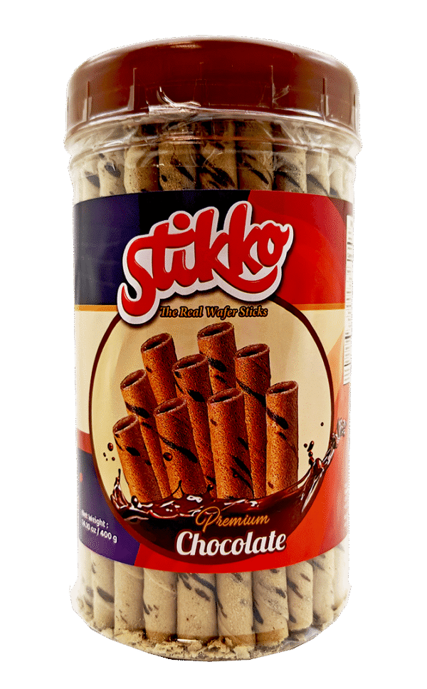 Stikko Wafer Sticks- Premium Chocolate, 12 jars/case – 14.10oz(400g) - Image 2