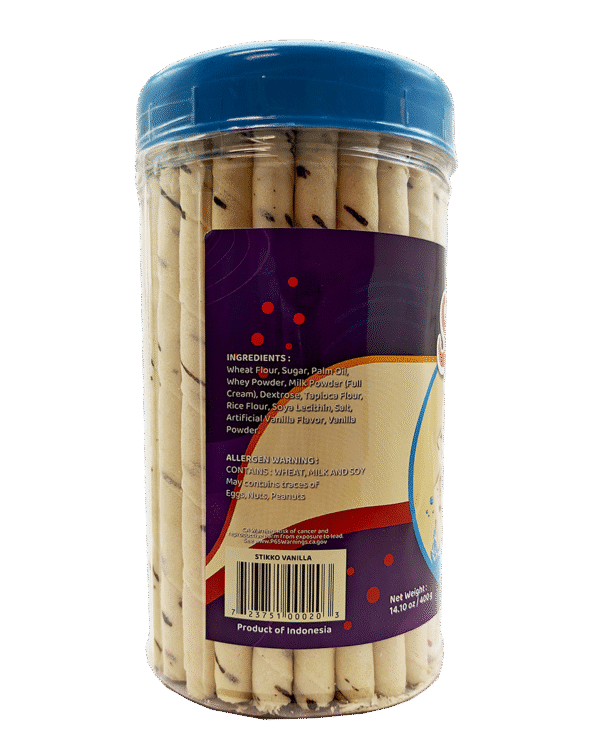 Stikko Wafer Sticks- Vanilla, 12 jars/case – 14.10oz(400g) - Image 5