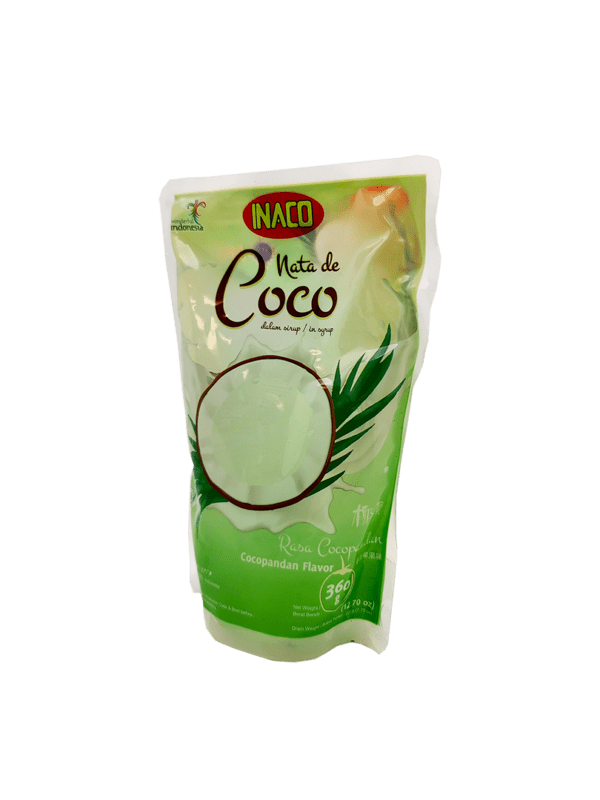 INACO Nata de Coco- CocoPandan Flavor, 24 pouches/case, 12.69oz(360g) - Image 2