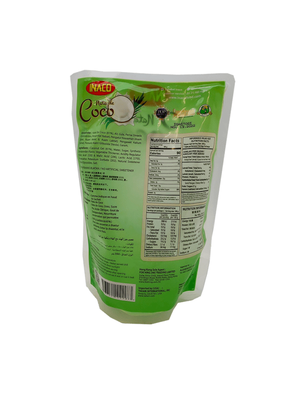 INACO Nata de Coco- CocoPandan Flavor, 24 pouches/case, 12.69oz(360g) - Image 3