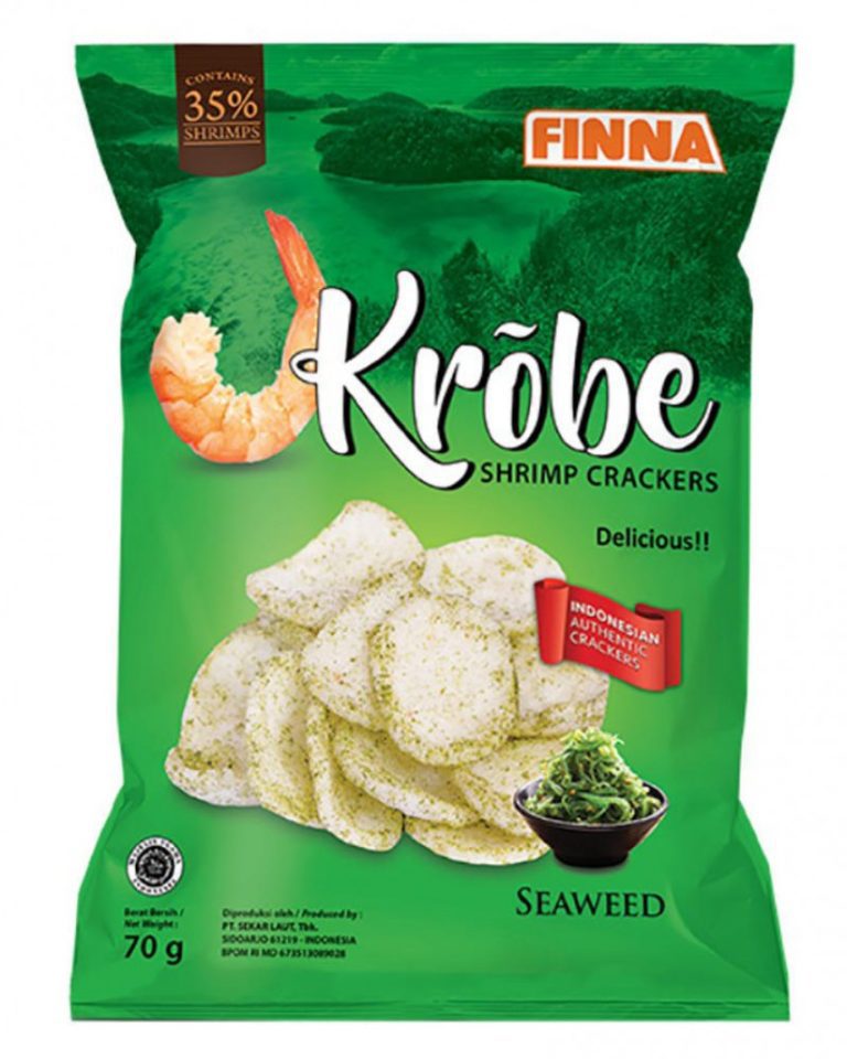 Finna Krobe Seaweed Flavor Shrimp Crackers -14 packs/case, 2.5oz(70g) - Image 2