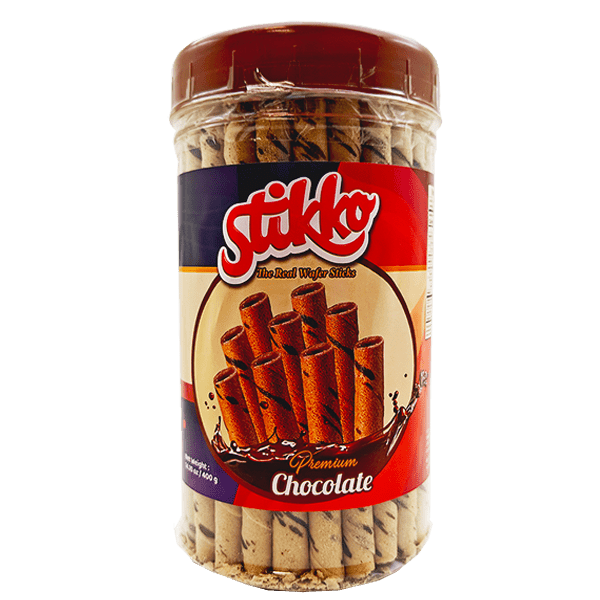 Stikko Wafer Sticks- Premium Chocolate, 12 jars/case – 14.10oz(400g)
