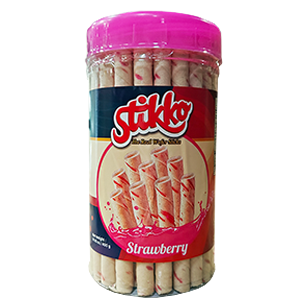 Stikko Wafer Sticks- Strawberry, 12 jars/case – 14.10oz(400g)