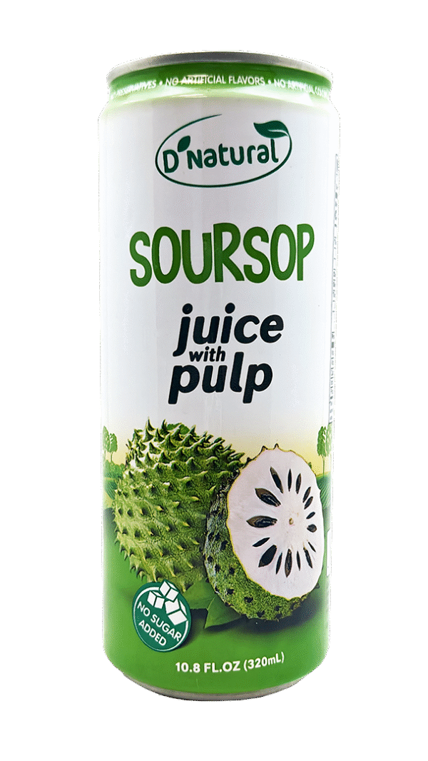 D'NATURAL- Soursop Juice w/ Pulp (12 cans x 10.8 oz) - Image 3