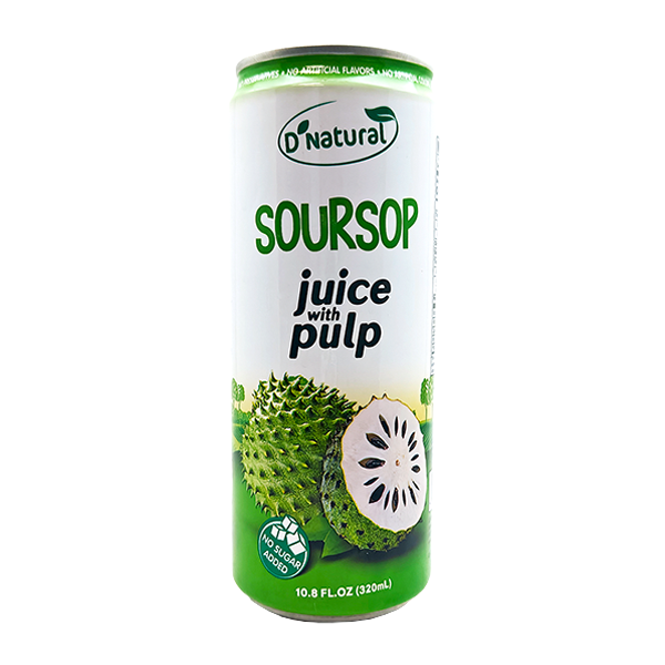 D'NATURAL- Soursop Juice w/ Pulp (12 cans x 10.8 oz)