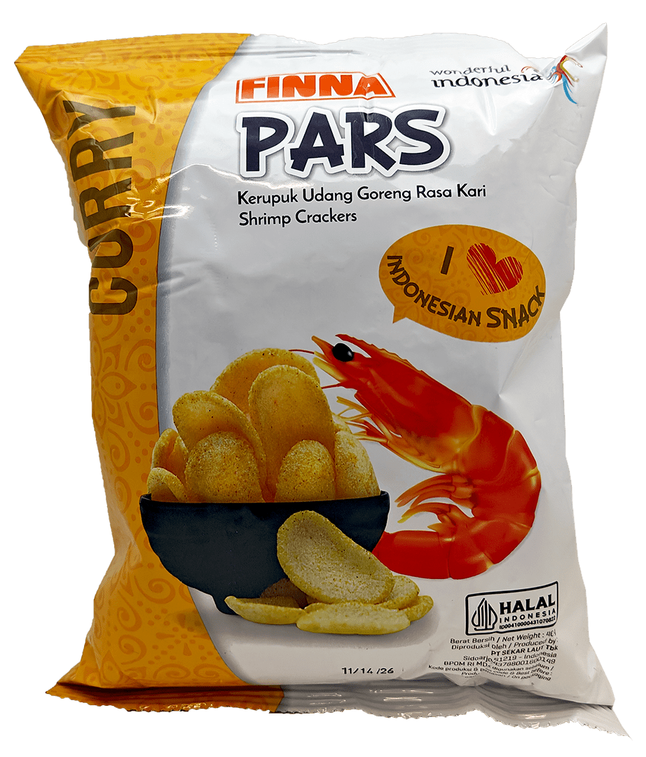 Finna PARS Curry Shrimp Crackers -10 bags/case, 1.4oz(40g) - Image 2