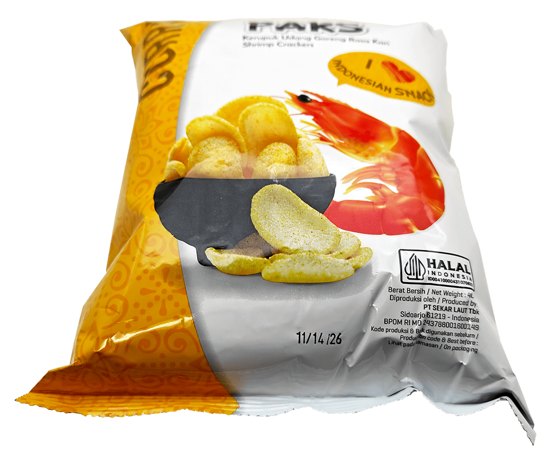 Finna PARS Curry Shrimp Crackers -10 bags/case, 1.4oz(40g) - Image 3