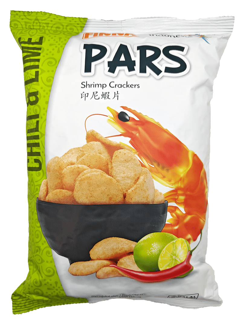 Finna PARS Chili & Lime Shrimp Crackers -10 bags/case, 2.5oz(70g) - Image 2