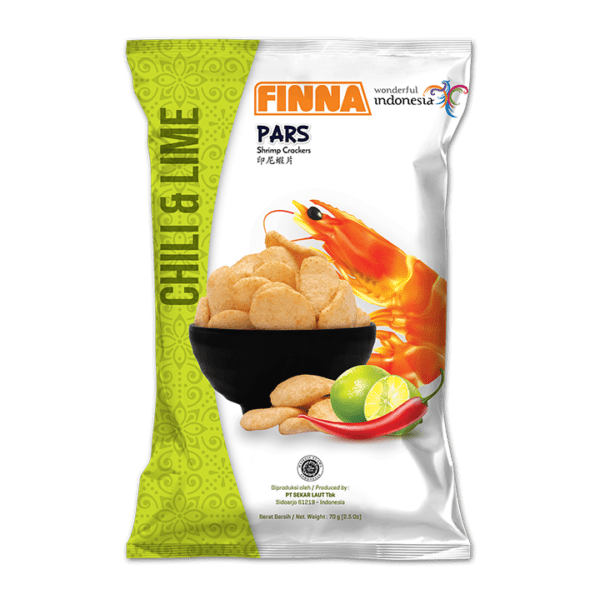 Finna PARS Chili & Lime Shrimp Crackers -14 bags/case, 2.5oz(70g)
