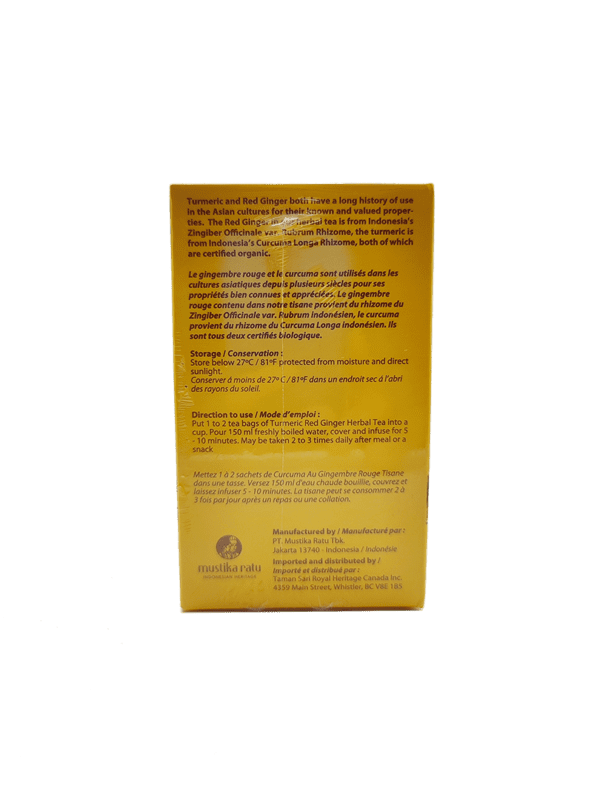 Turmeric Red Ginger Herbal Tea– 24 boxes / case - Image 6