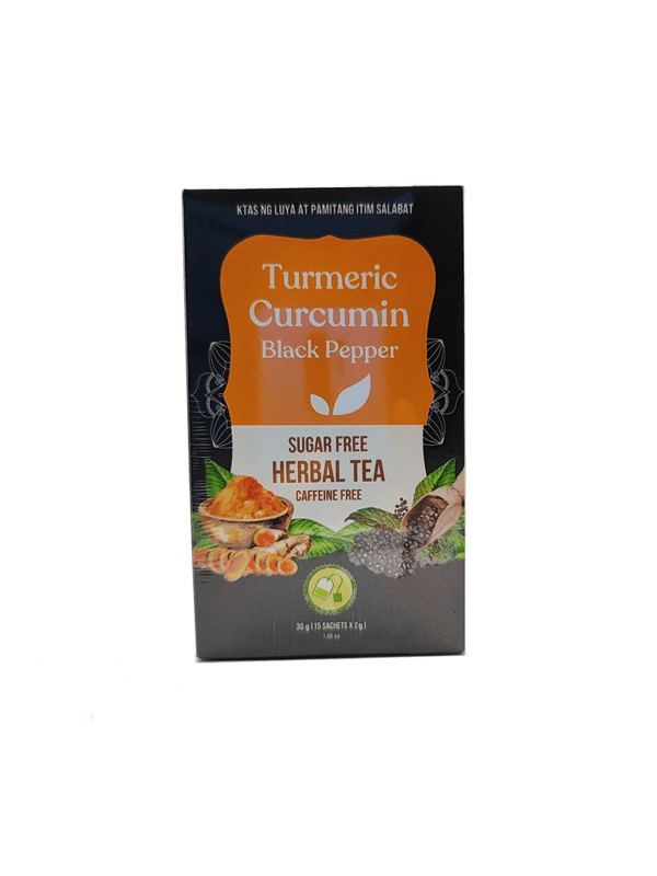 Turmeric Curcumin Black Pepper Herbal Tea– 24 boxes / case - Image 3
