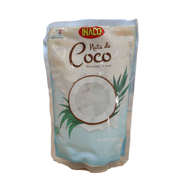 INACO Nata de Coco- Vanilla Flavor, 24 pouches/case, 12.70oz (360g) - Image 2