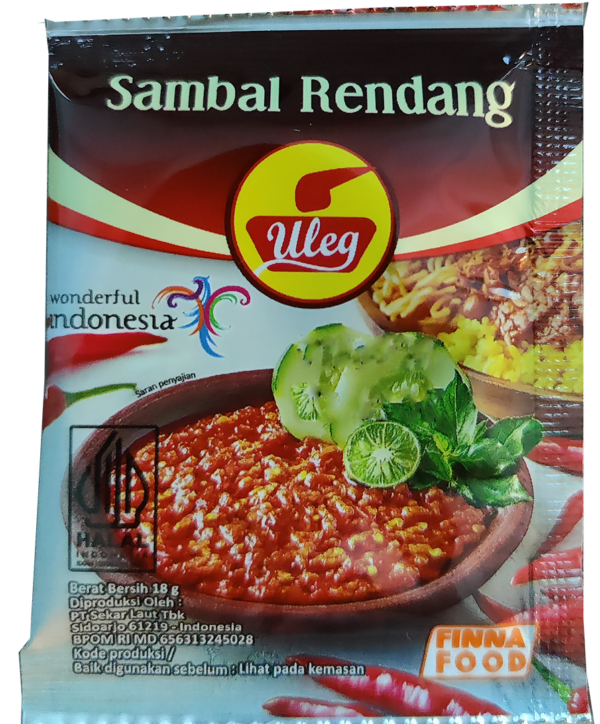 Finna Uleg – Sambal Rendang (Rendang Chili Sauce)- 10 packs/case, 10 sachets/pack 0.635oz(18g) - Image 2