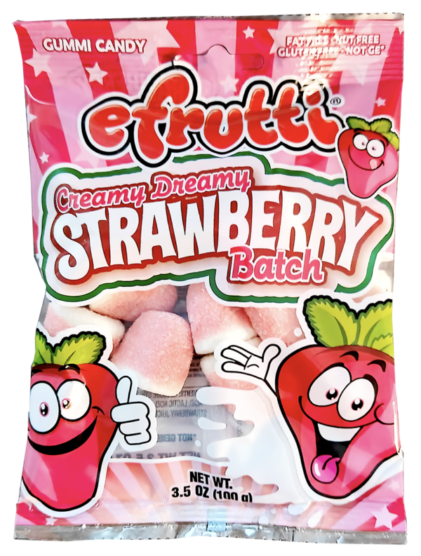 Efrutti Creamy Dreamy Strawberry Batch Candy - 12 packs/case, 3.5oz (100g) - Image 2