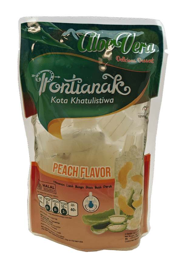 INACO Aloe Vera- Peach Flavor, 24 pouches/case, 9.87oz (280g) - Image 2