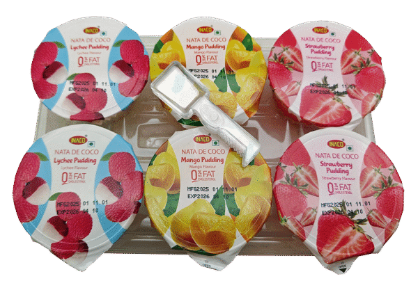 INACO Pudding- Mix Flavors, 12 packs/case, (6 cups x 4.23oz (120g)) - Image 3
