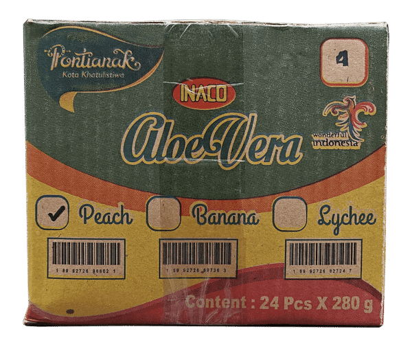 INACO Aloe Vera- Peach Flavor, 24 pouches/case, 9.87oz (280g) - Image 9