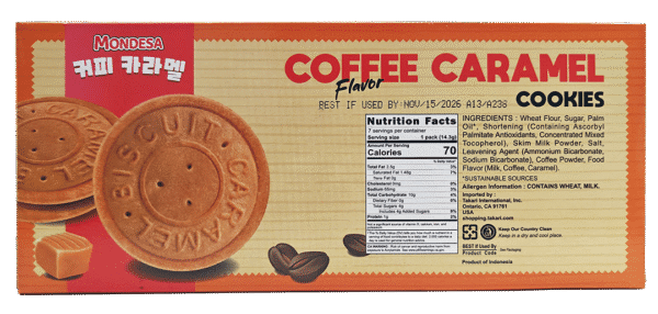 Mondesa COFFEE Flavor Caramel Cookies -12 Boxes x 3.52 oz - Image 4