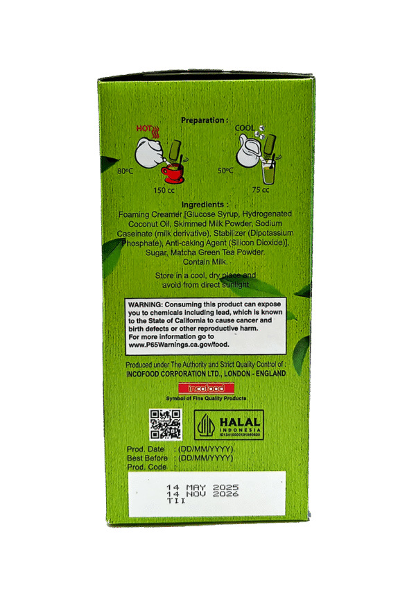 MaxTea- Matcha Latte (Green Tea Latte)- 24 Boxes (5 sticks x 20g) - Image 4