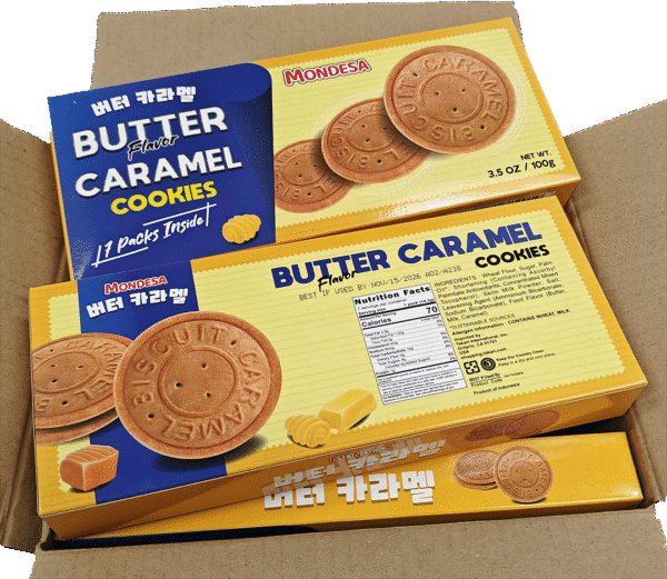 Mondesa BUTTER Flavor Caramel Cookies -12 Boxes x 3.52 oz - Image 5
