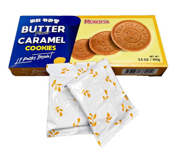 Mondesa BUTTER Flavor Caramel Cookies -12 Boxes x 3.52 oz - Image 2