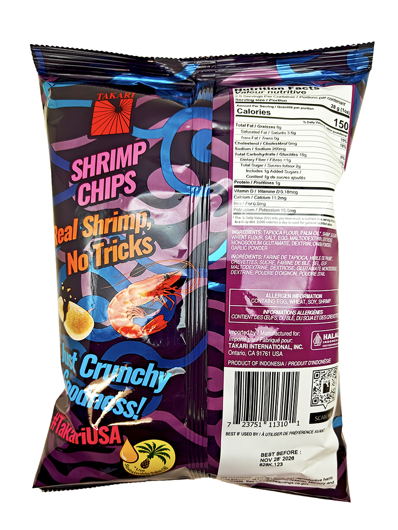 Takari Original Shrimp Crackers -10 bags/case, 2.5oz(70g) - Image 4