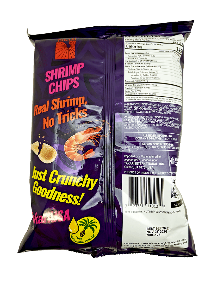 Takari Black Truffle Shrimp Crackers -10 bags/case, 2.5oz(70g) - Image 4